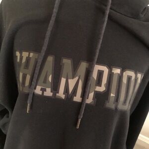 Champion Black Camo Letters Hoodie